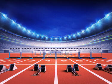 Empty track and field stadium