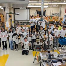 Group of students showcasing the items they made